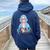 Transgender Pride Japanese Cool Anime Girl Trans Flag Women Oversized Hoodie Back Print Navy Blue