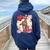 Valentine Horse Simply Watercolor Southern Colors Comfort Women Oversized Hoodie Back Print Navy Blue