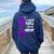 I Wear Purple For My Mom Lupus Awareness Support Women Oversized Hoodie Back Print Navy Blue