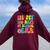 In My 100 Days Of School Era Student Teacher Groovy Retro Women Oversized Hoodie Back Print Maroon