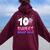 10Th Birthday 10 Yrs Old Girl Bubble Boba Tea Anime Women Oversized Hoodie Back Print Maroon