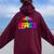 2024 Pnw Gay Pride Event Tacoma Wa Rainbow Flag Lgbtqia Ally Women Oversized Hoodie Back Print Maroon