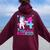 4 Years Old Flossing Unicorn 4Th Birthday Girl Party Women Oversized Hoodie Back Print Maroon