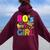 80S Girl 1980S Theme Party 80S Costume Outfit Girls Women Oversized Hoodie Back Print Maroon