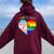 Ally Rainbow Flag Heart Lgbt Gay Lesbian Support Pride Month Women Oversized Hoodie Back Print Maroon