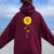 Appendix Cancer Sunflower Amber Ribbon Survivor Women Oversized Hoodie Back Print Maroon