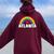 Atlanta Gay Pride Month Festival 2019 Rainbow Heart Women Oversized Hoodie Back Print Maroon