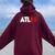 Atlanta Southern City Home Hometown Pride Proud Quote Saying Women Oversized Hoodie Back Print Maroon