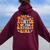 Auntie Of The Birthday Girl Groovy Themed Family Matching Women Oversized Hoodie Back Print Maroon