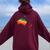 Australia Gay Pride Rainbow Lgbt Colors Flag Women Oversized Hoodie Back Print Maroon