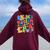 In My Autism Awareness Era Support Puzzle Be Kind Groovy Women Oversized Hoodie Back Print Maroon