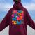 Autism Mom Autism Awareness In My Autism Mom Era Women Oversized Hoodie Back Print Maroon