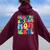 In My Autism Mom Era Autism Awareness Support Puzzle Groovy Women Oversized Hoodie Back Print Maroon