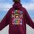 Autism Mom Raising Hero Groovy Messy Bun Autism Awareness Women Oversized Hoodie Back Print Maroon