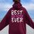 Best Dog Sister Ever Women Oversized Hoodie Back Print Maroon