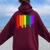 Birmingham Alabama Lgbtq Gay Pride Rainbow Skyline Women Oversized Hoodie Back Print Maroon