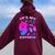 Birthday Girl 9 Year Old Butterfly Number 9 Women Oversized Hoodie Back Print Maroon