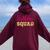 Birthday Squad Gold Pink Party Girl Women Oversized Hoodie Back Print Maroon