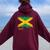 Boy Girl And Country Flag Of Jamaica Women Oversized Hoodie Back Print Maroon