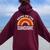 Bring On The Sunshine Vintage Rainbow Retro Sunshine Women Oversized Hoodie Back Print Maroon