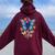 Butterfly With Flowers I Aesthetic Butterfly Women Oversized Hoodie Back Print Maroon