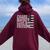 Cigars Whiskey Guns & Freedom Flag Women Oversized Hoodie Back Print Maroon