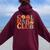 Cool Dads Club Dad Father's Day Retro Groovy Pocket Women Oversized Hoodie Back Print Maroon
