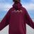 Cool Rainbow Wave Surf Culture Women Oversized Hoodie Back Print Maroon