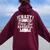 Crazy Proud Always Loud Baseball Mom Saying Graphic Women Oversized Hoodie Back Print Maroon