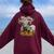 Cute Mama Highland Cow With Baby Calf Flower Cool Animal Women Oversized Hoodie Back Print Maroon