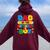 Dad Of The Birthday Boy Game Gaming Dad And Mom Family Women Oversized Hoodie Back Print Maroon