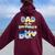 Dad And Mom Birthday Boy Dog Family Matching Women Oversized Hoodie Back Print Maroon