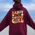 Daddy Of The Birthday Girl Daughter Groovy Dad Retro Theme Women Oversized Hoodie Back Print Maroon