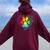 Dog Lover Mom Dad Colorful Heart Dog Paw Print Women Oversized Hoodie Back Print Maroon