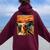 Expressionist Scream Chicken Lovers Artistic Chicken Women Oversized Hoodie Back Print Maroon