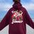 Feral Girl Summer Vintage Feral Girl Summer Raccoon Women Oversized Hoodie Back Print Maroon