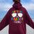 Lets Do This Field Day Thing Quotes Sunglasses Girls Boys Women Oversized Hoodie Back Print Maroon