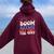 Fireworks 4Th Of July Boom Bitch Get Out The Way Groovy Women Oversized Hoodie Back Print Maroon