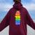 Lgbt Cat Stack Rainbow Gay Pride Anime For Cat Lover Women Oversized Hoodie Back Print Maroon
