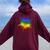 Gay Flag Pride Rainbow Top Exploding Love Lgbtq Flag Women Oversized Hoodie Back Print Maroon