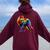 Gay Wolf Pride Lgbtq Rainbow Women Oversized Hoodie Back Print Maroon