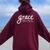 Grace Wins Christian For Of Faith Who Love Jesus Women Oversized Hoodie Back Print Maroon
