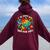 Be Happy In Your Own Shell Autism Awareness Rainbow Turtle Women Oversized Hoodie Back Print Maroon