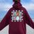 Hip Hop Easter Girls Leopard Print Plaid Bunny Women Oversized Hoodie Back Print Maroon