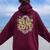 Hippie Peace Love Flower Power Retro Festival Protest Women Oversized Hoodie Back Print Maroon