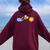 Hose Bee Lion Graphic Animal Women Oversized Hoodie Back Print Maroon