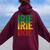 Irie Irie Irie Roots Reggae Jamaica Jamaican Slang Women Oversized Hoodie Back Print Maroon