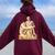 Italian Sculptor Michelangelo Pieta Statue Jesus Mother Mary Women Oversized Hoodie Back Print Maroon