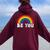 Lgbtq Be You Gay Pride Lgbt Ally Rainbow Flag Transgender Women Oversized Hoodie Back Print Maroon