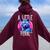 A Little Feral Raccoon Animal Raccoon Trash Panda Women Oversized Hoodie Back Print Maroon